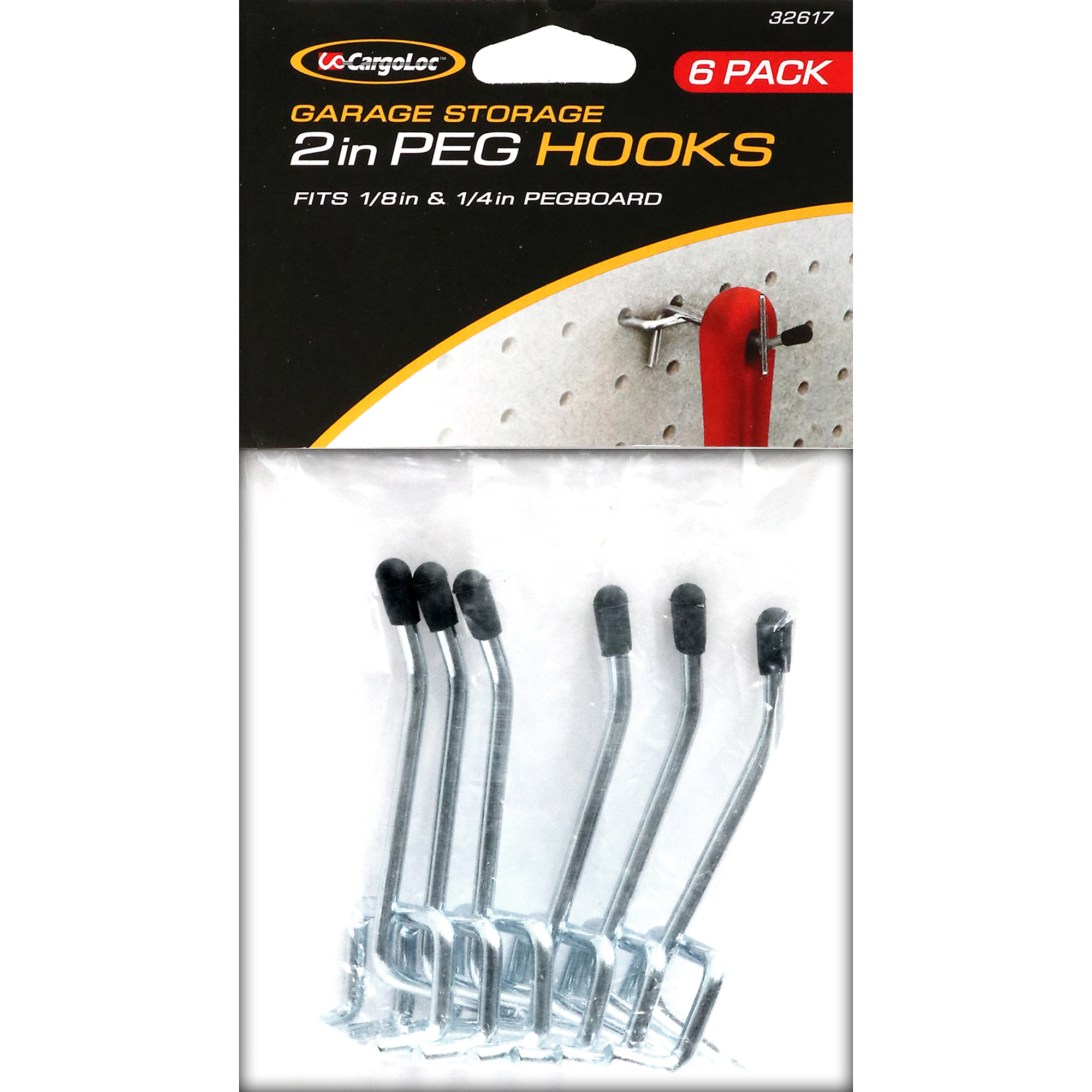 CargoLoc Peg Hooks — 2in., 6-Pc., Model# 32617